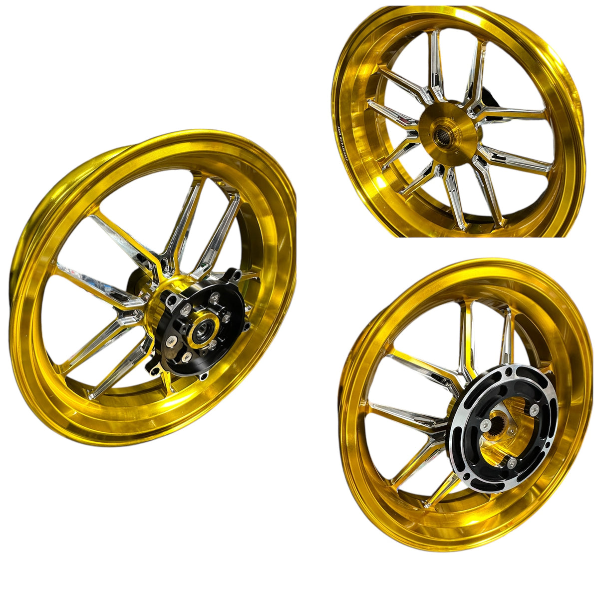 Yellow Rims Xmax Yamaha X Max 300 Billet wheels – BEBE MOTOR SUPPLY