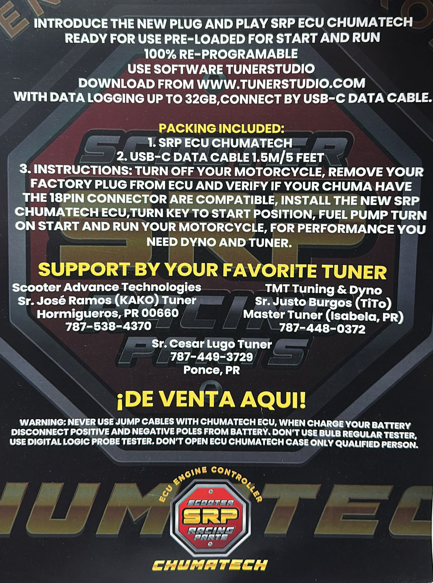 ECU Racing Kit  SRP Tank 200Efi / Maxuma 200 Efi