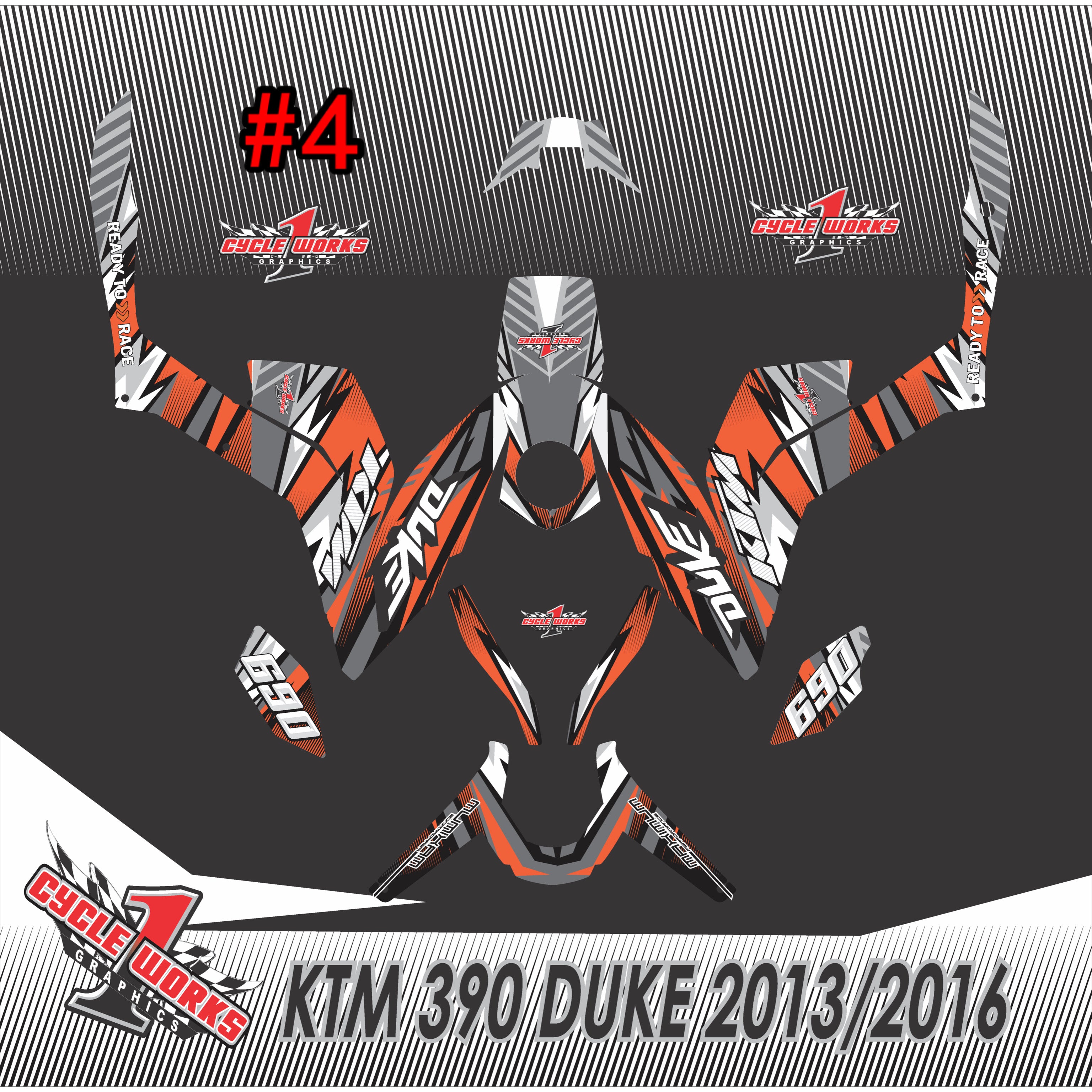 Kit gráfico para KTM 390 Duke (2013-2016)