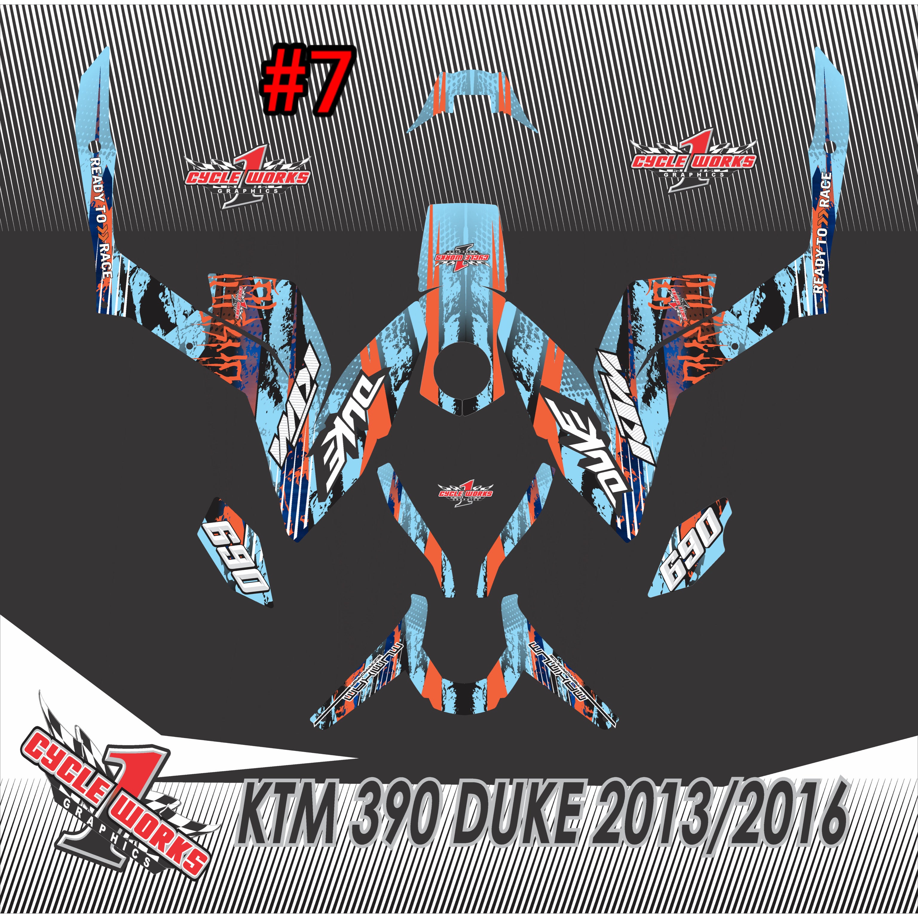 Ktm 390 duke graphic kit 13-2016