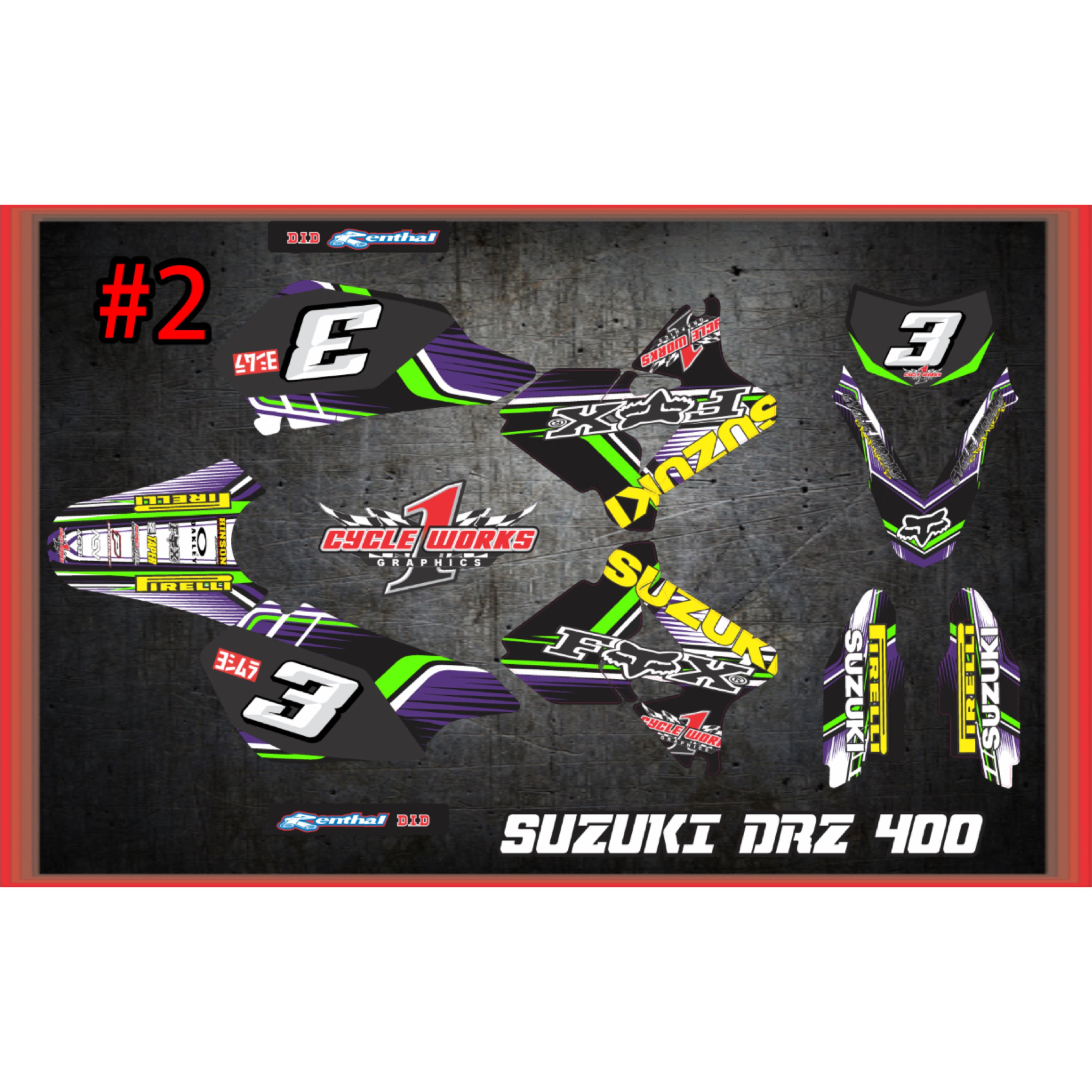 Kit gráfico completo Drz400 fox &amp; yoshimura