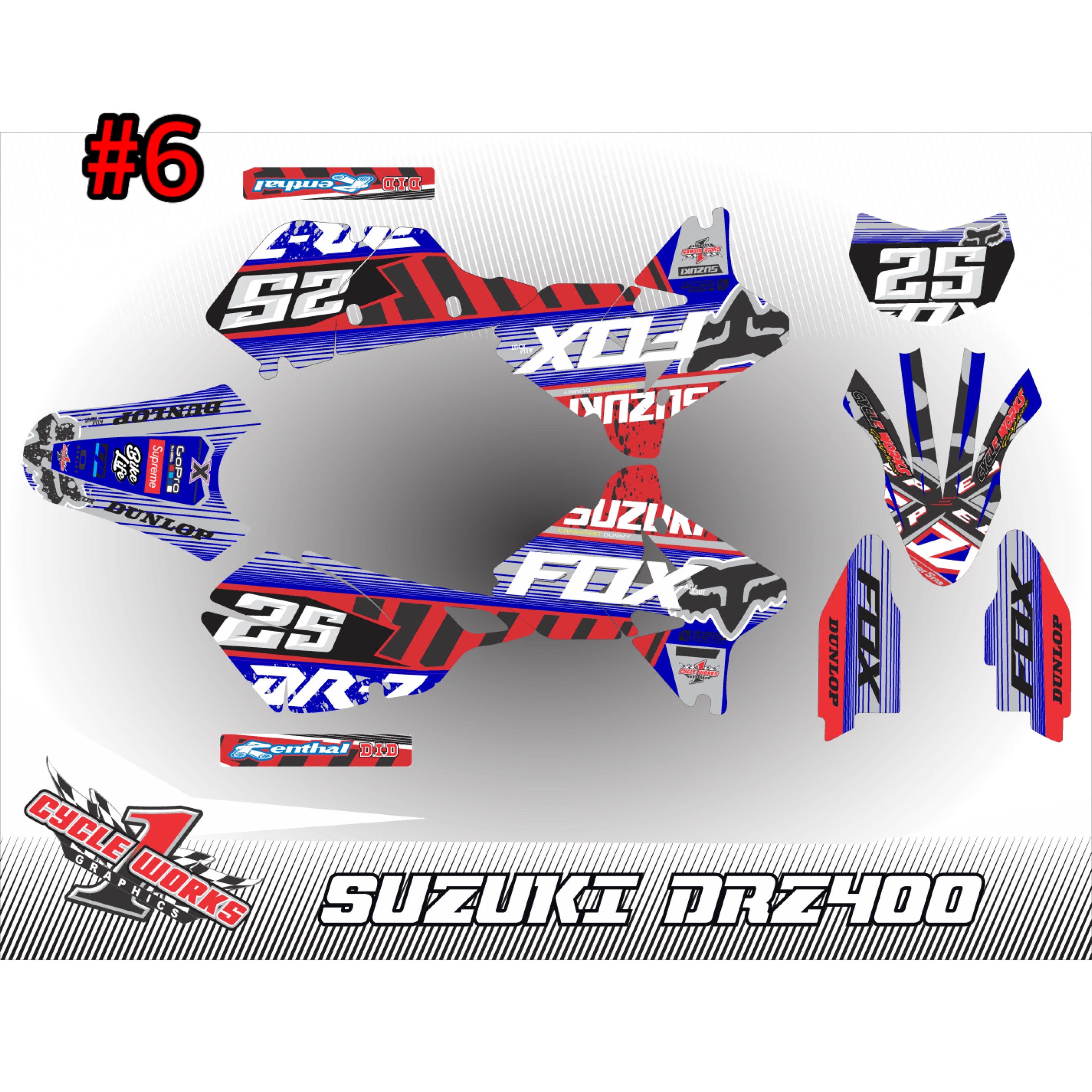 Kit gráfico completo Drz400 fox &amp; yoshimura