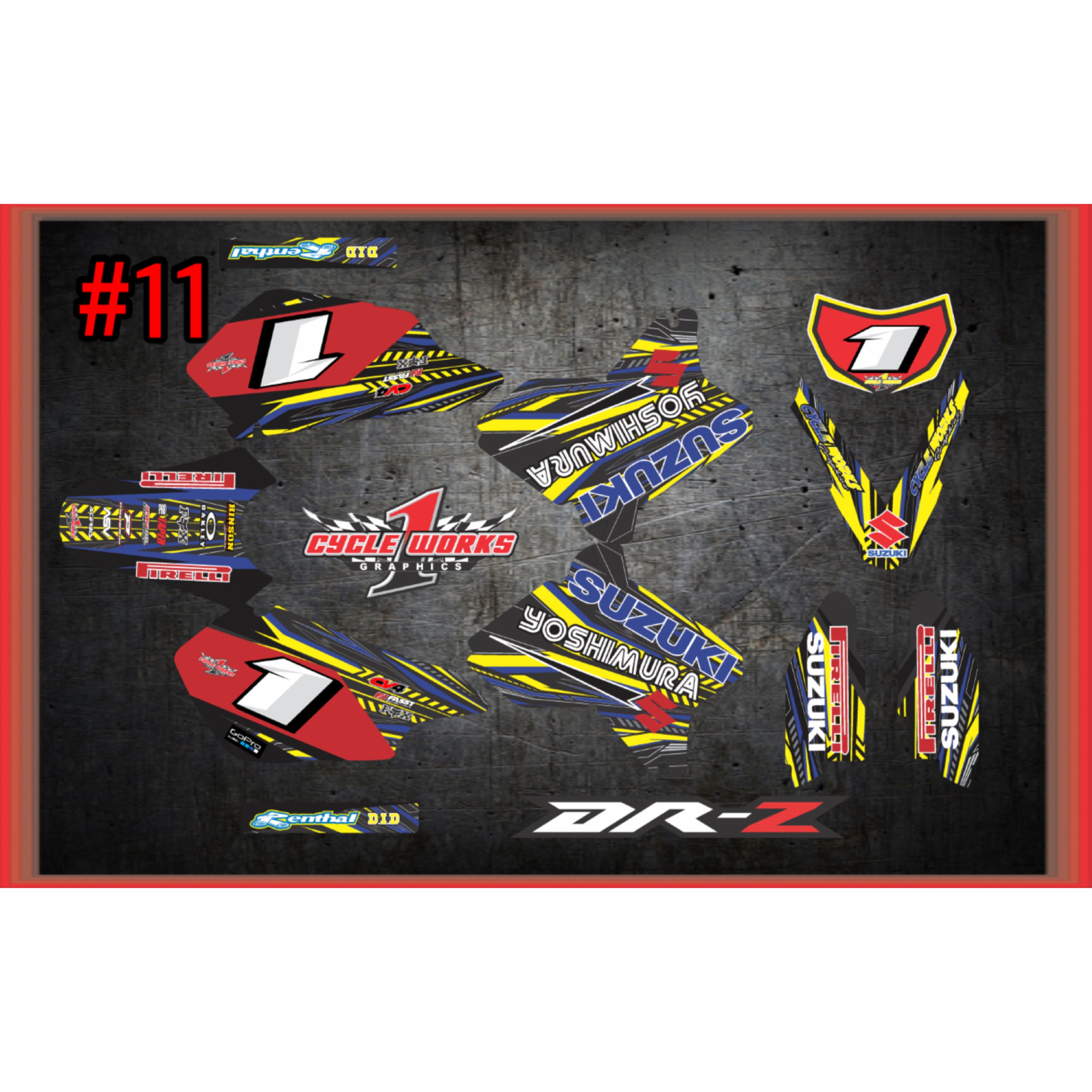 Kit gráfico completo Drz400 fox &amp; yoshimura