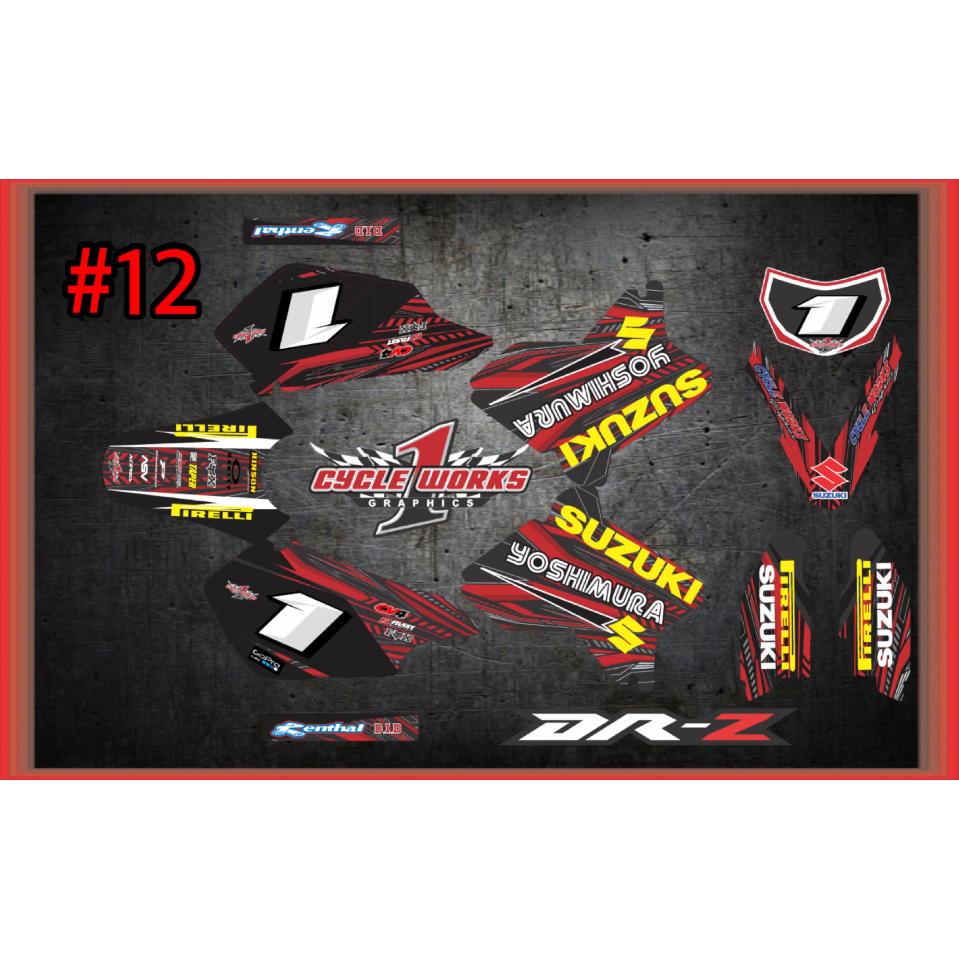 Kit gráfico completo Drz400 fox &amp; yoshimura