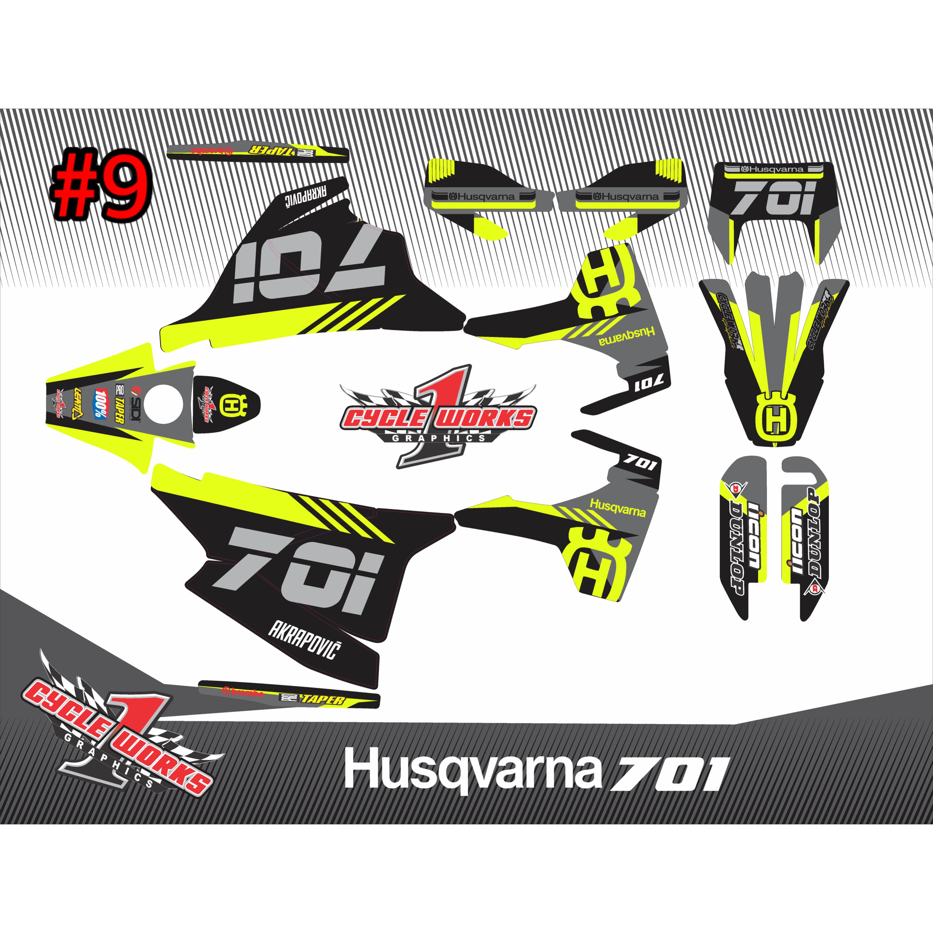 701 Husqvarna gráfico completo