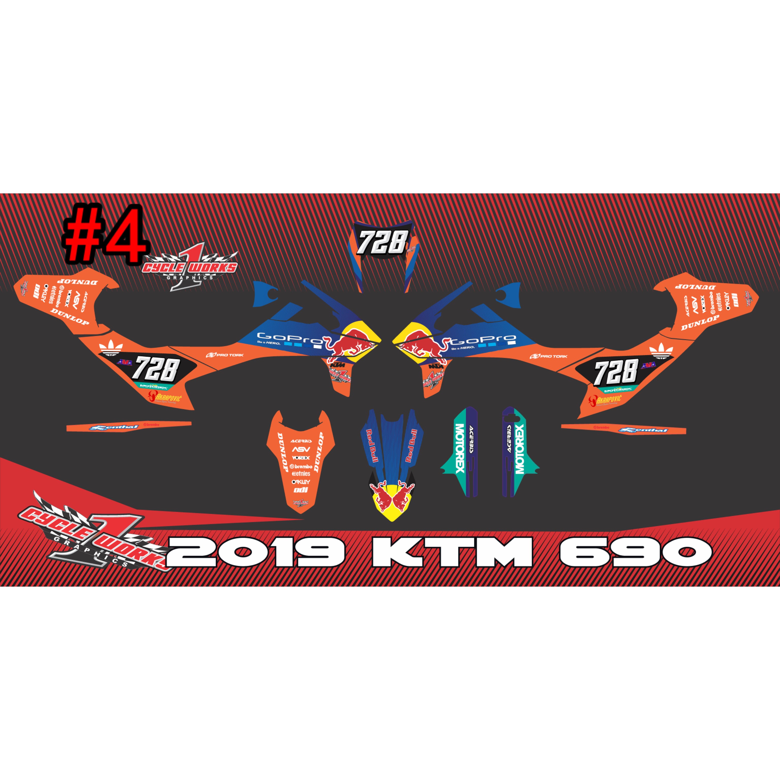 Ktm 690 enduro/smc gráfico completo