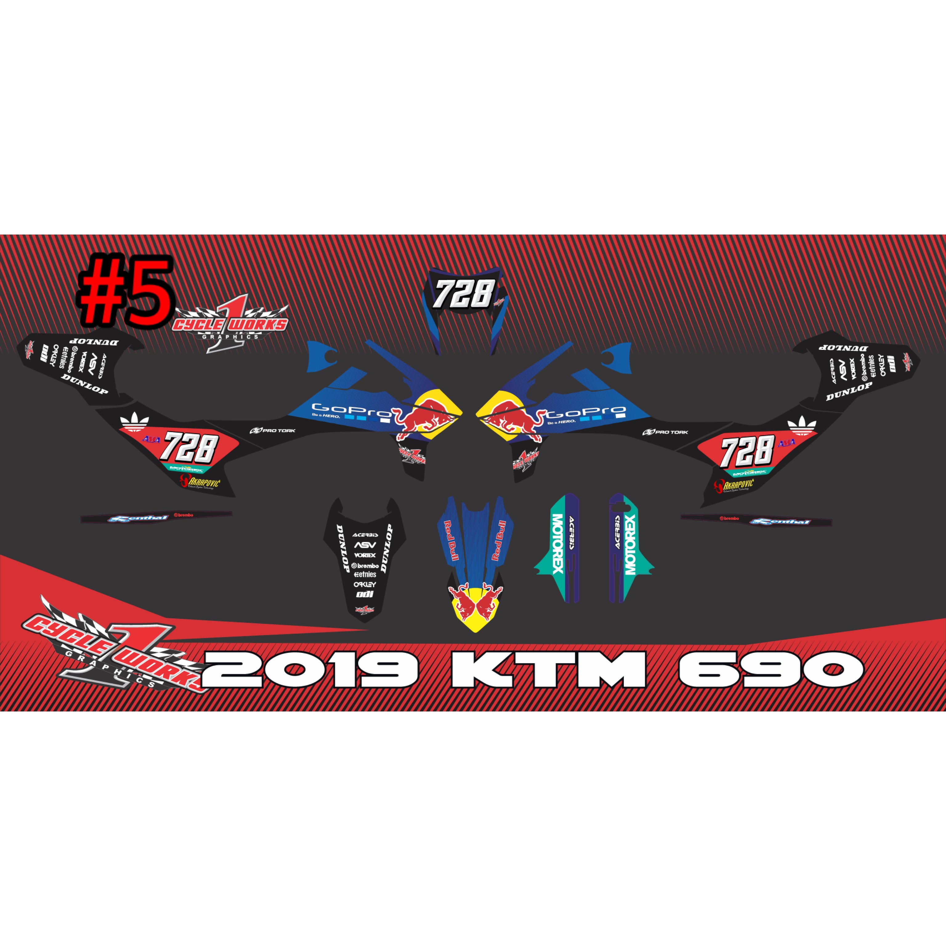 Ktm 690 enduro/smc gráfico completo