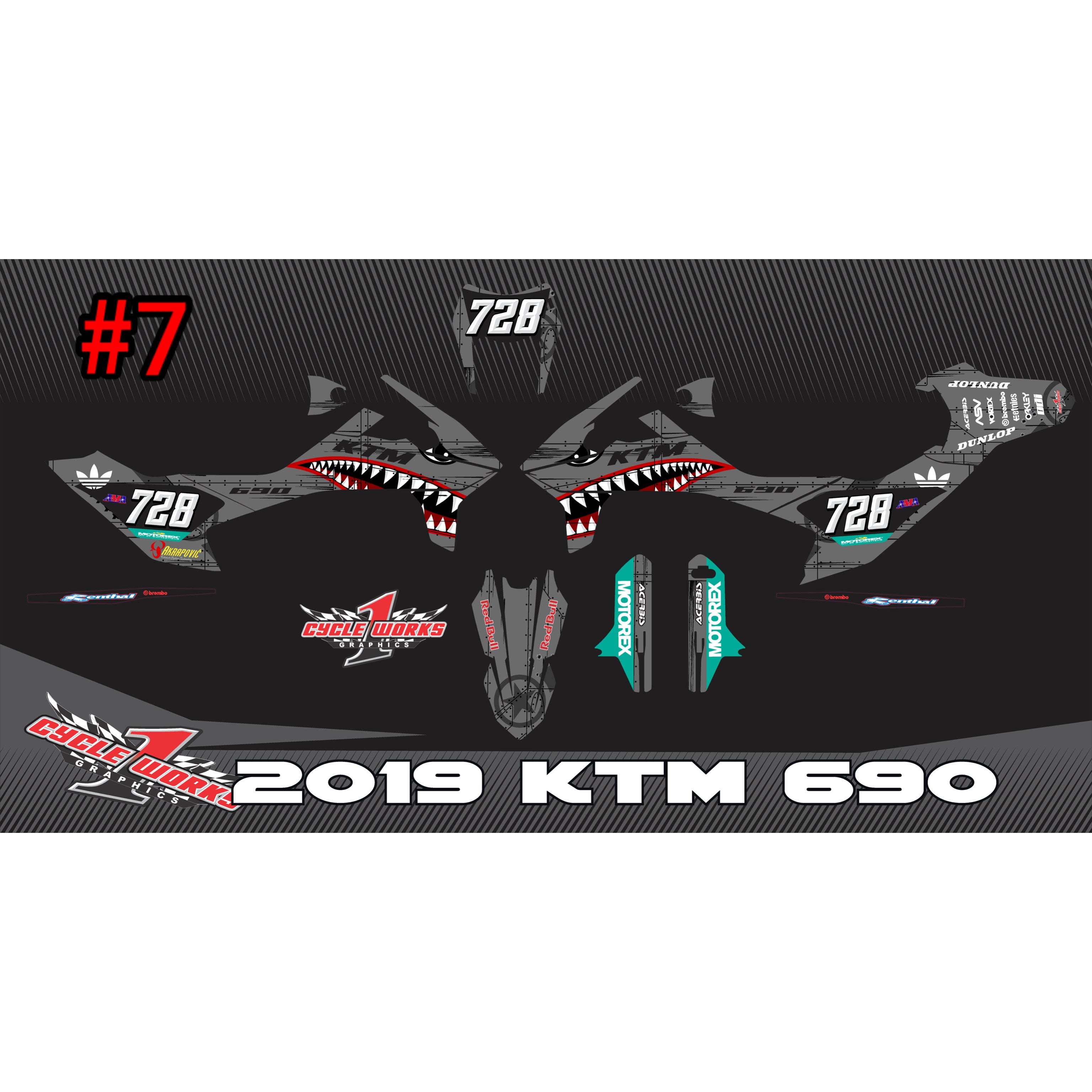 Ktm 690 enduro/smc gráfico completo