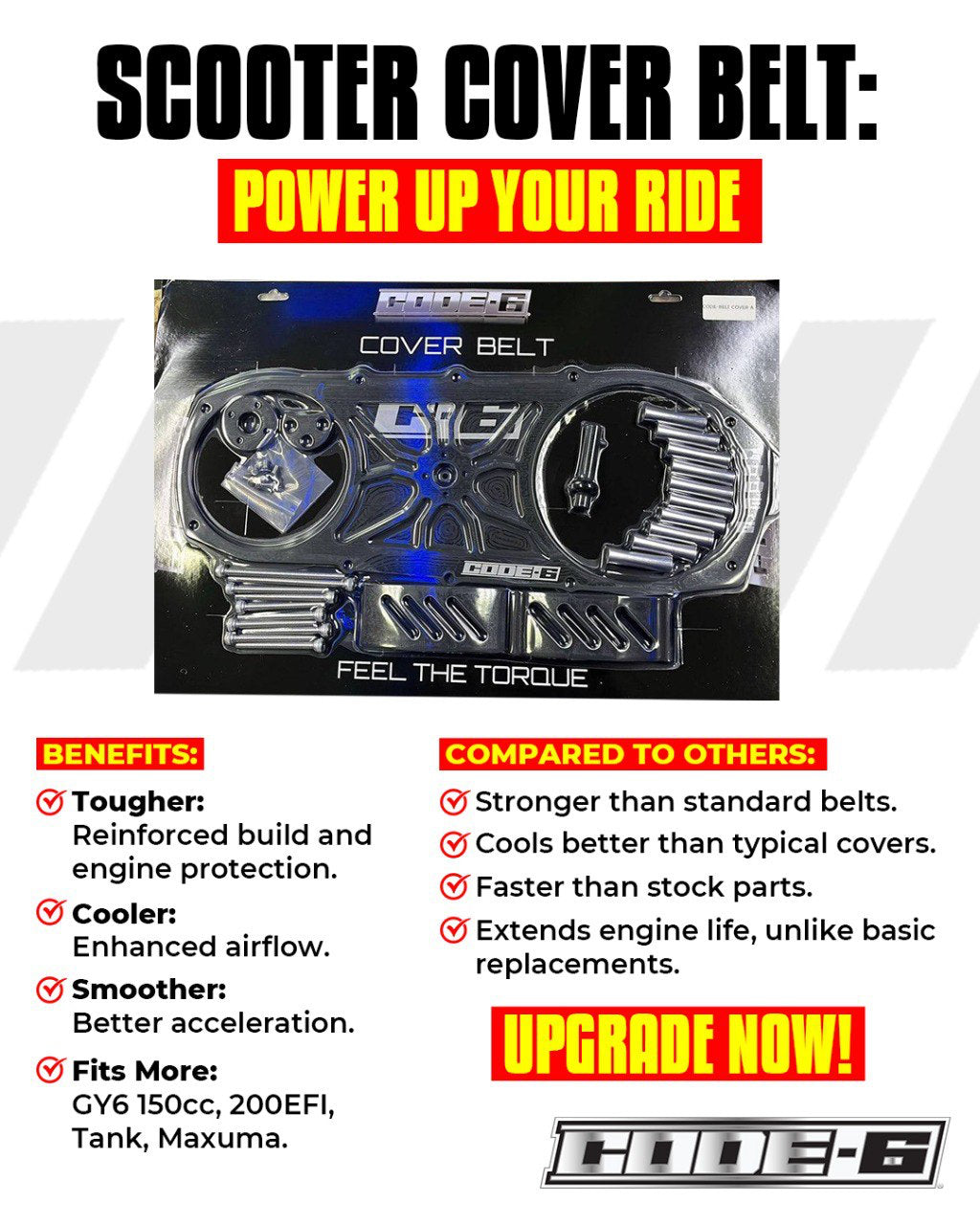 GY6 150cc /Tank 200 Code-6 Scooter Cover Belt