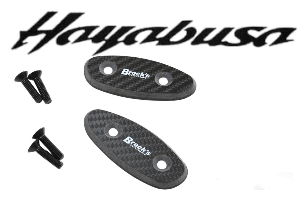 Hayabusa Mirror Block Off Plate Set Carbon Fiber