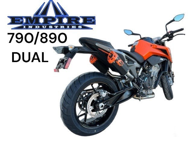 Escape doble deslizante Empire Industries KTM DUKE 790/890 G2 con puntas de palanquilla