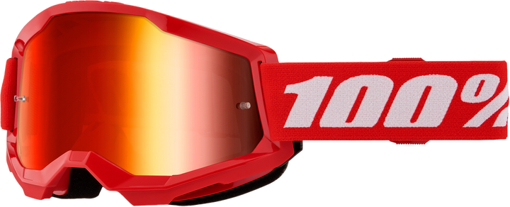 100-PERCENT Strata 2 Goggle Red Mirror Red Lens