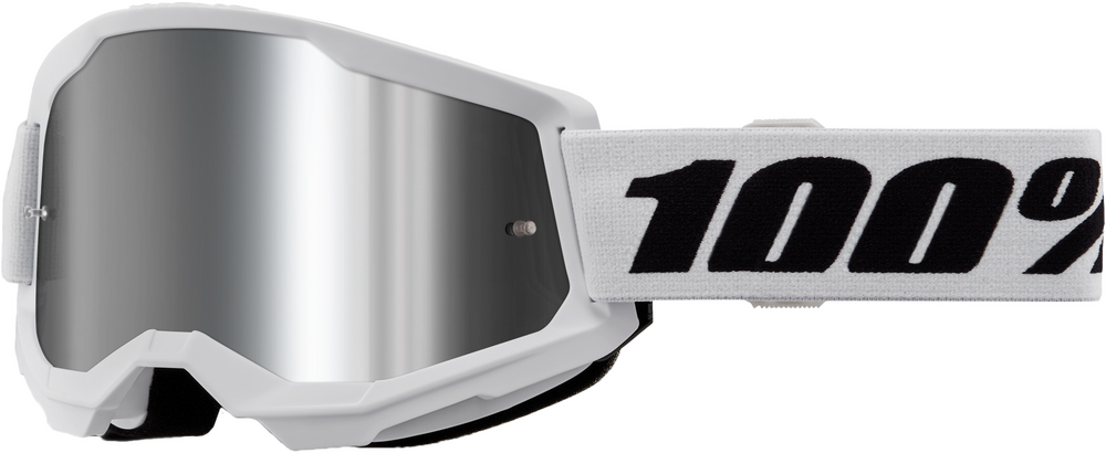 100-PERCENT Strata 2 Google White Mirror Silver Lens