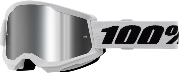 100-PERCENT Strata 2 Google White Mirror Silver Lens