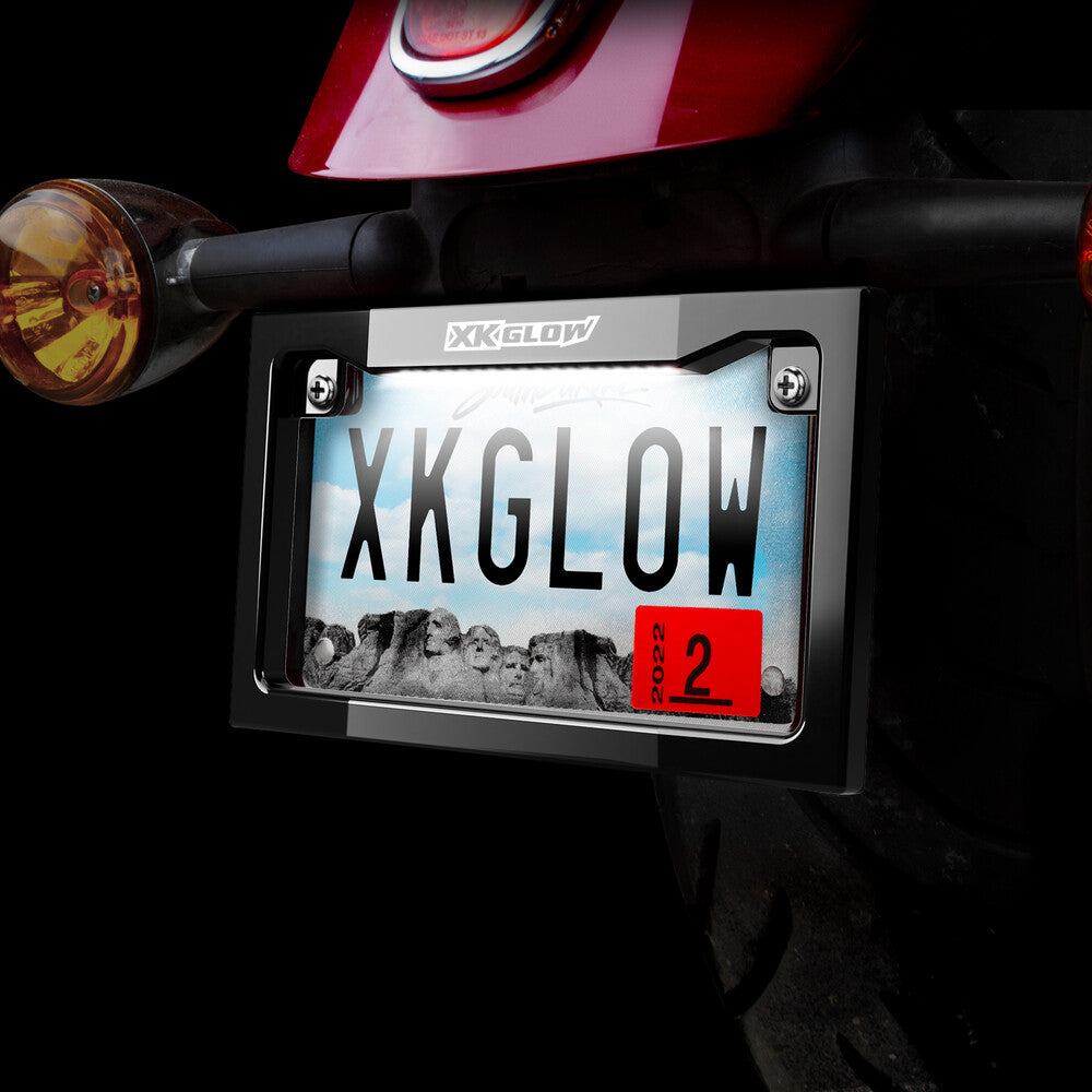 License plate glow lighted